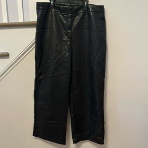 Bagatelle Collection Black faux Leather wide leg women’s pants size large